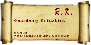Rosenberg Krisztina névjegykártya